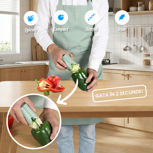 🌶️ Mini Instrument 2-în-1 pentru Ardei & Legume