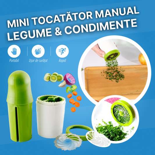 Mini Tocător Manual pentru Legume și Condimente