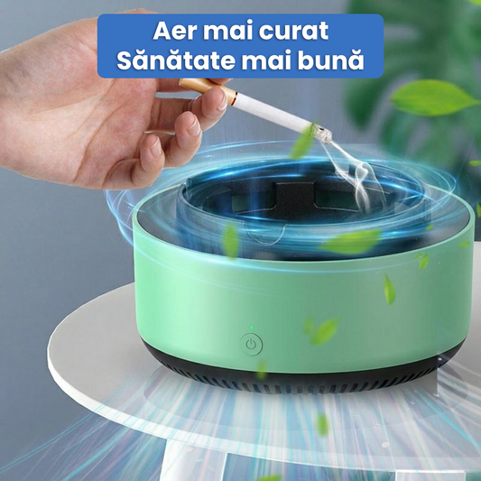 Scrumieră Inteligentă Anti-Fum cu Purificare Aer 360°