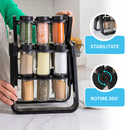 Organizator Condimente Rotativ – 18 borcane incluse