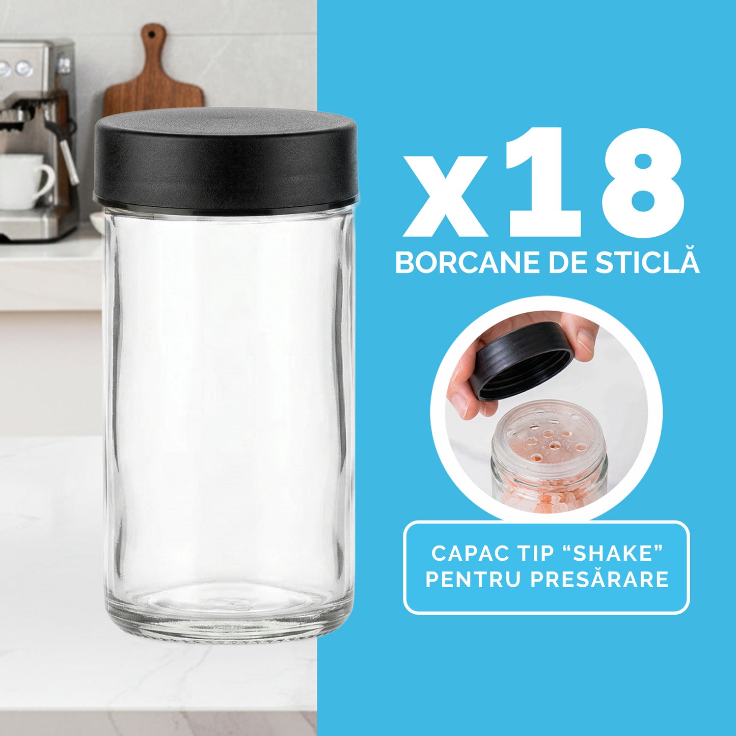 Organizator Condimente Rotativ – 18 borcane incluse