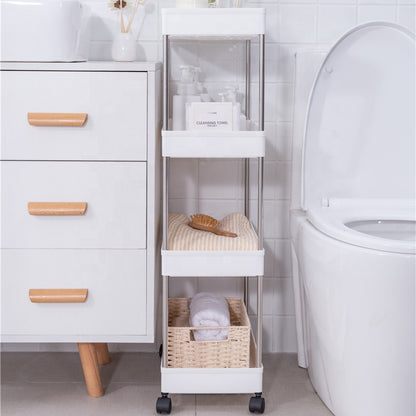 Raft Mobil Organizator cu 4 Etajere – Ordine Rapidă în Orice Spațiu