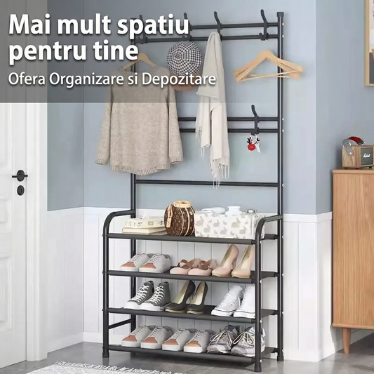 Cuier cu Pantofar Metalic – 5 Rafturi