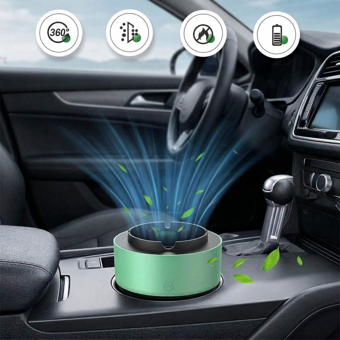 Scrumieră Inteligentă Anti-Fum cu Purificare Aer 360°