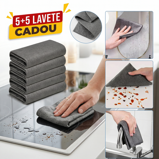 Lavetă Magică din Microfibră 30x30 CM – 5+5 CADOU