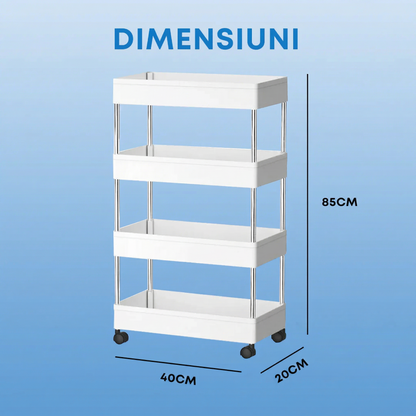 Raft Mobil Organizator cu 4 Etajere – Ordine Rapidă în Orice Spațiu