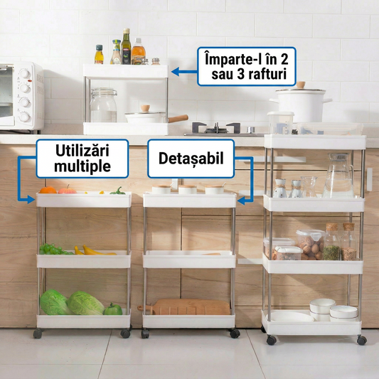Raft Mobil Organizator cu 4 Etajere – Ordine Rapidă în Orice Spațiu