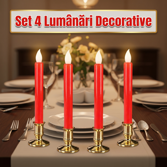 Set 4 Lumânări LED Decorative